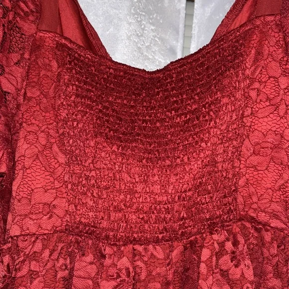 Torrid Plus Size Women’s Dark Red Lace Sweetheart Babydoll Top Size 3X 22/24 - Picture 8 of 8